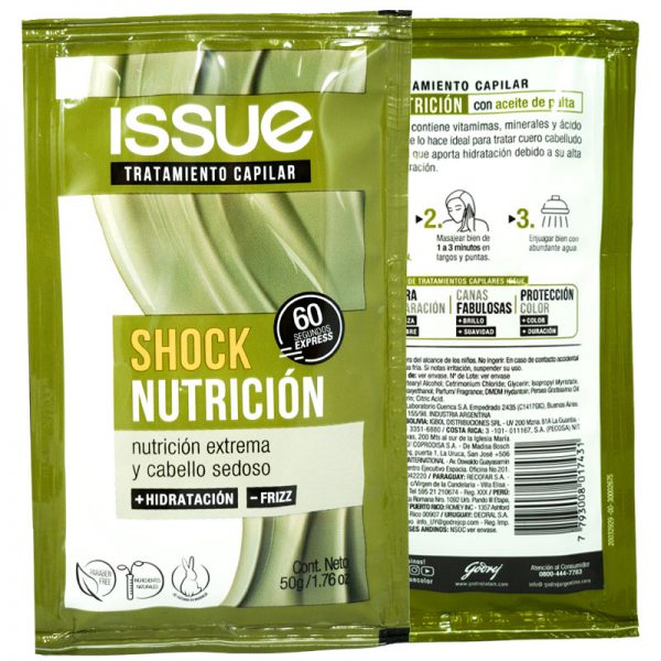 Issue Tratamiento Capilar Shock Nutrición- Sachet  50gr.